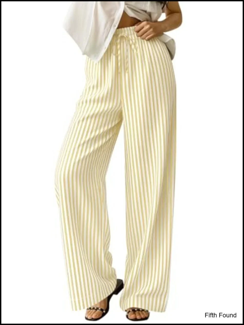 Women's Striped Gingham Wide Leg Palazzo Pajama Pants with Pockets